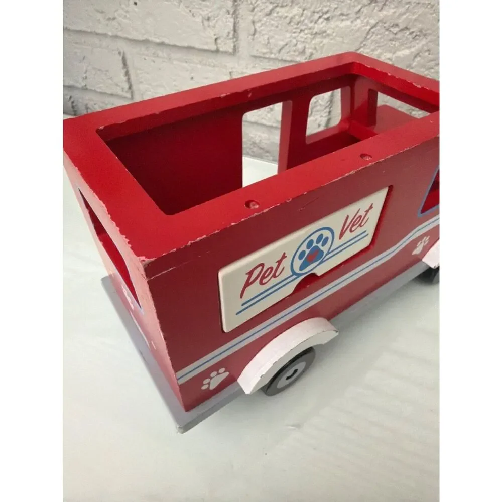 Jack Rabbit Creations Inc Red Wooden Pet Vet Truck